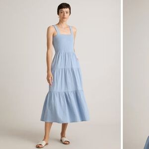 Quince Light Blue Midi Dress